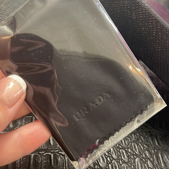 Prada Rimless Aviator Sunglasses Green Mirror Flash #SPS 52R - Picture 5 of 9